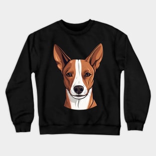 Basenji Face Cute Cartoon Puppy Dog Lover Crewneck Sweatshirt